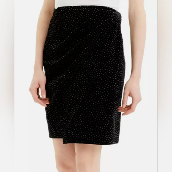 Theory - Pleat Wrap Skirt - Black/White - Picture 1 of 3